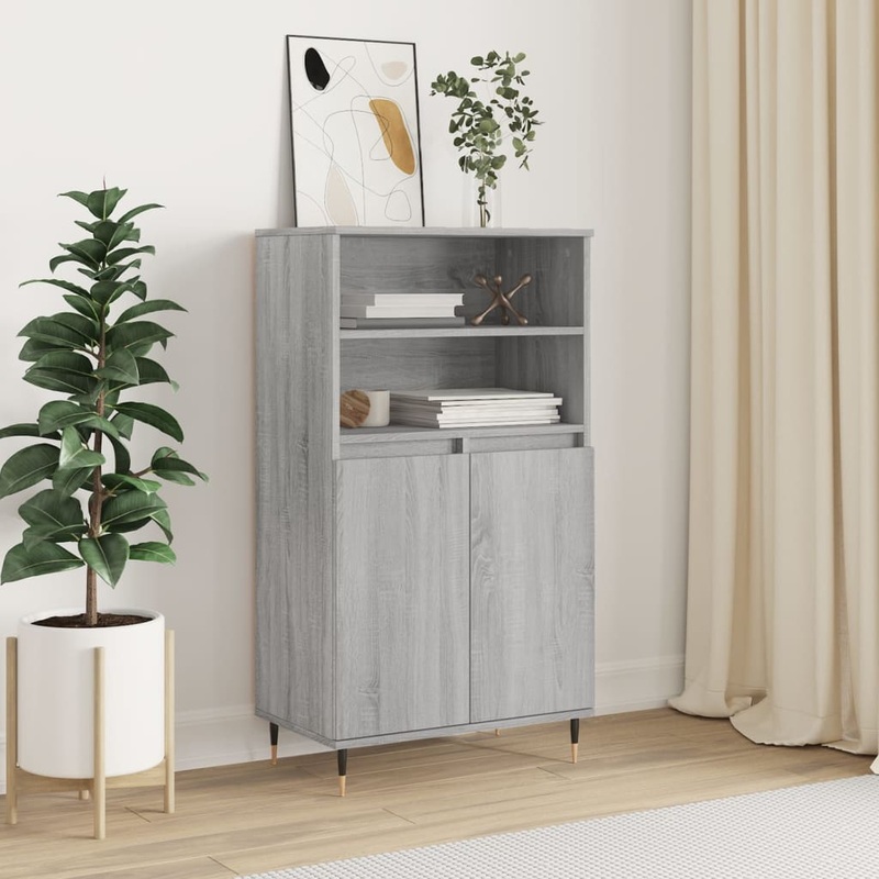 Buffet haut Sonoma gris 60x36x110 cm Bois d'ingnierie