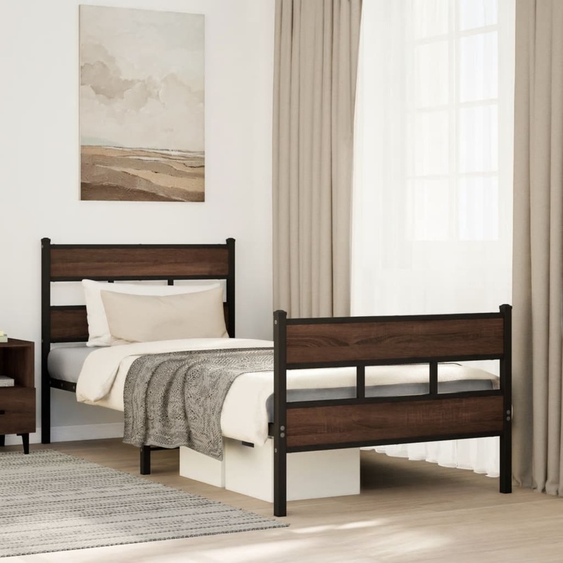 Cadre de lit sans matelas avec tte de lit pied de lit 75x190cm