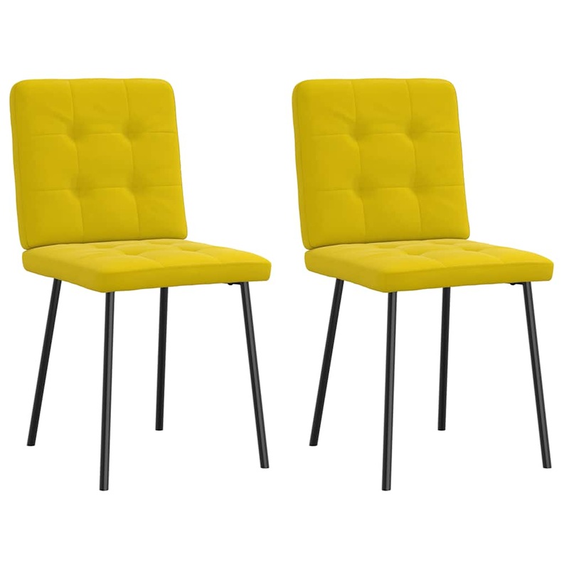 Chaises  manger lot de 2 Jaune Velours