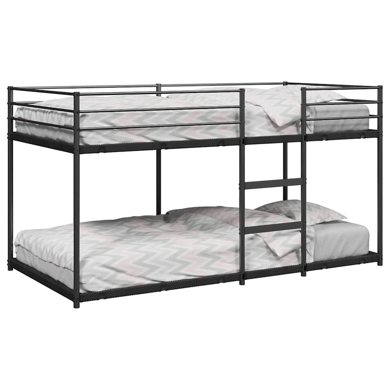 Lit superpos sans matelas noir 107x203 cm acier