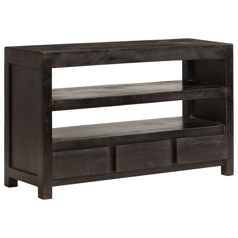 Meuble TV Bois d'acacia solide 90 x 30 x 55 cm Marron fonc
