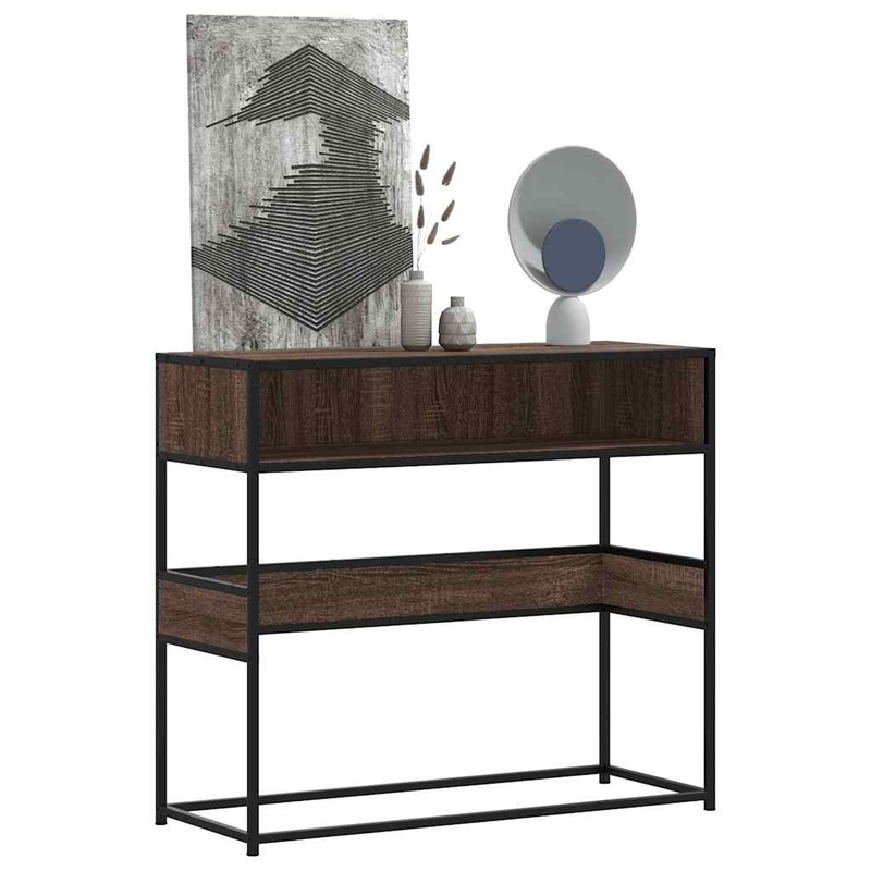 Table console chne marron 90x35x80 cm bois d'ingnierie