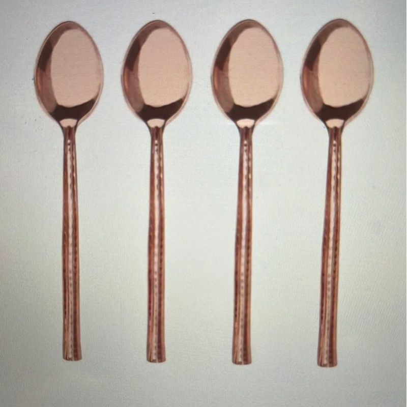 Hammered Copper 4pc Espresso Spoons