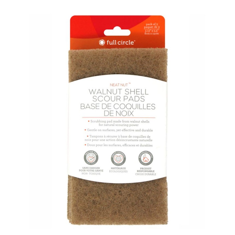 Walnut Shell Scouring Pads 3/Pk