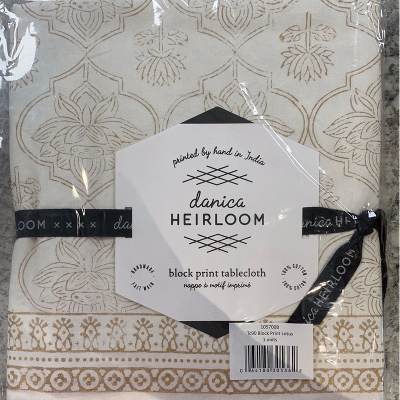 Block Print Table Cloth Lotus