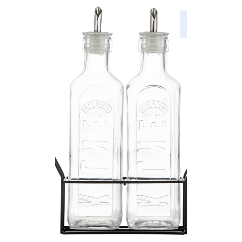 S/2 Oil/Vinegar Bottles & Rack