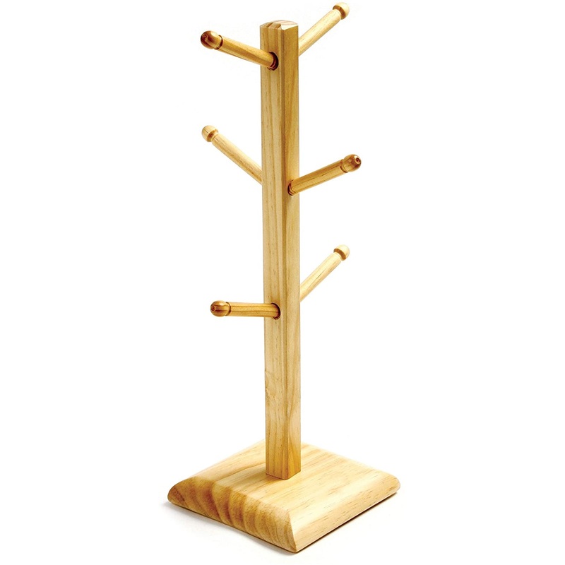Natural Wood Mug Rack