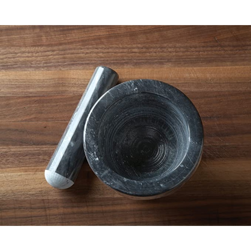 Black marble 4 inch mortar and pestle