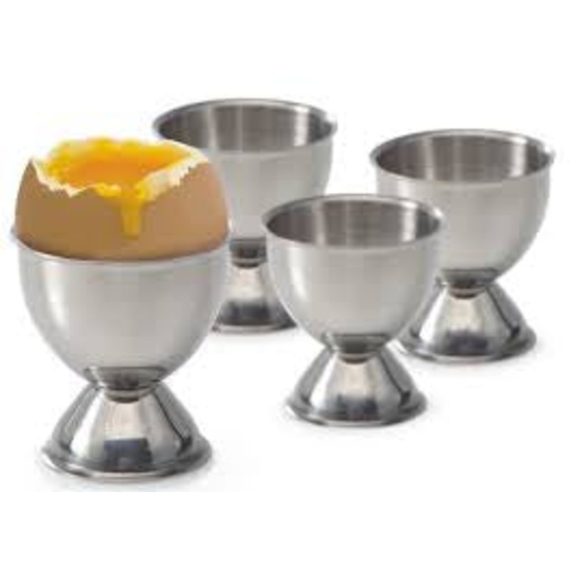 Stainless steel egg cups set a four