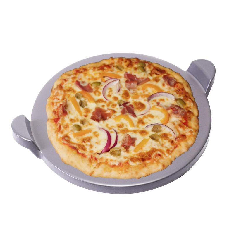 Round Glazed Cordierite Pizza Stone w/handles