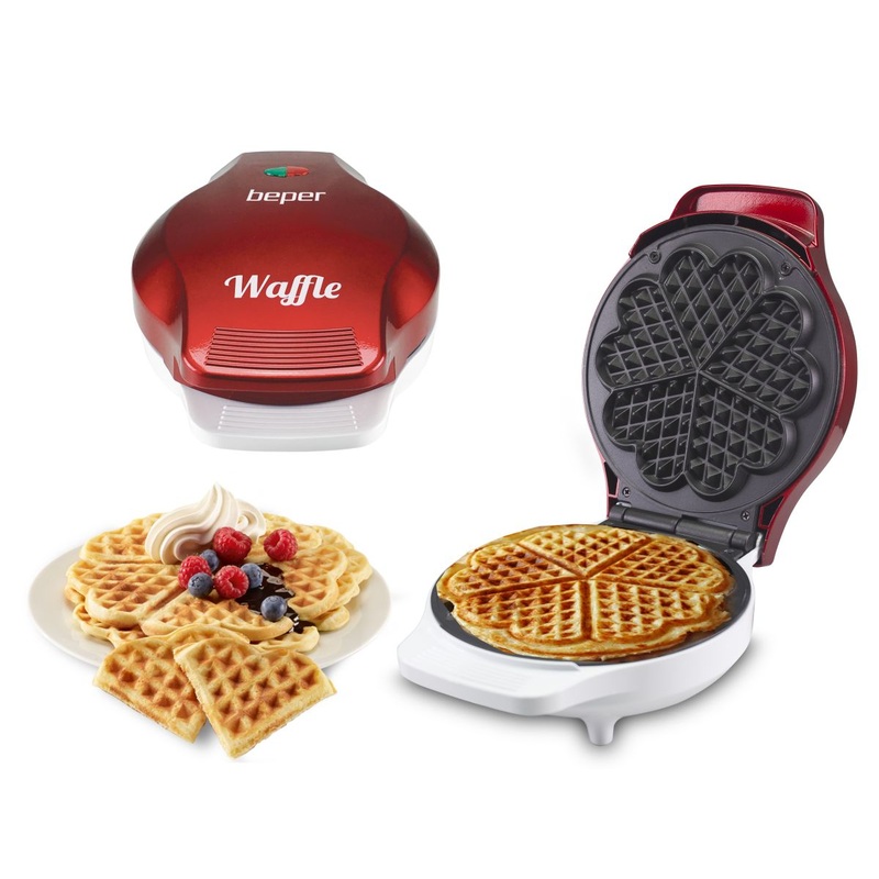 beper Waffeleisen 18 cm rot