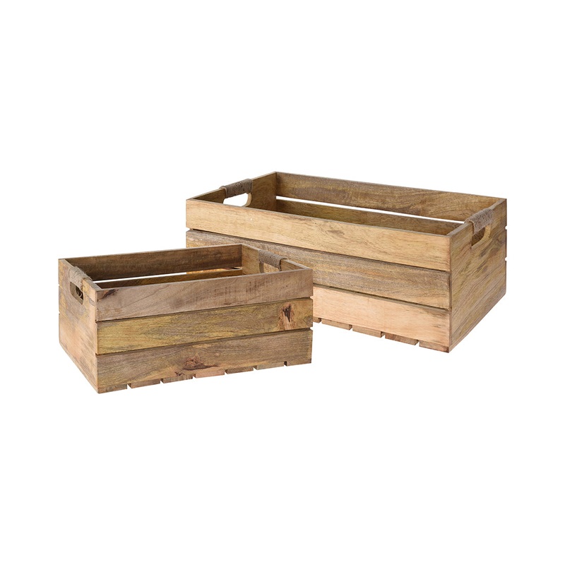 FS-STAR Zubehr Haushalt Kisten-Set Mangoholz 2tlg.
