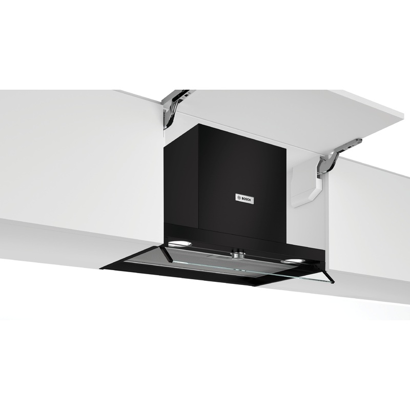 BOSCH Dunstabzugshaube Serie 4, Integrierte Designhaube, 60 cm, Klarglas