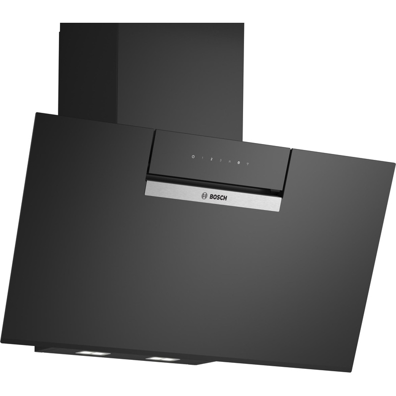 BOSCH Dunstabzugshaube Serie 4, Wandhaube, 80 cm, Klarglas schwarz bedruckt
