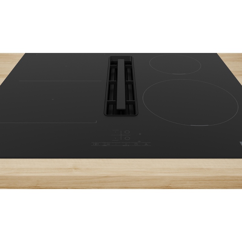 BOSCH Kochfeld mit integriertem Abzug Serie 4, Induktions Kochfeld mit integriertem Dunstabzug, 60 cm, Rahmenlos aufliegend