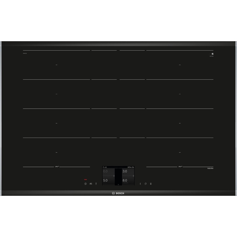 BOSCH Kochfeld Serie 8, Induktionskochfeld, 80 cm, Schwarz, Facetten-Design