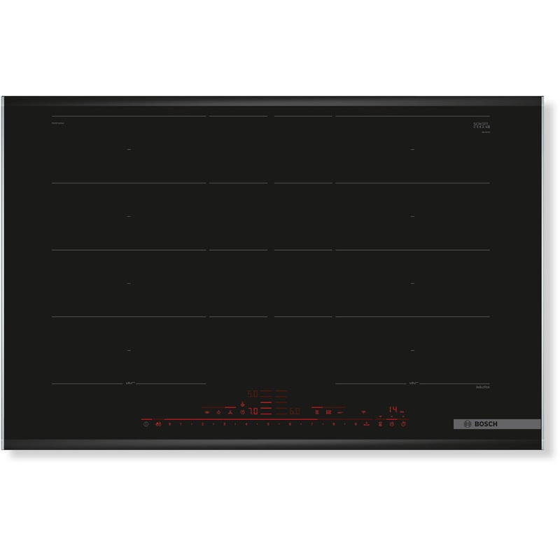 BOSCH Kochfeld Serie | 8, Induktionskochfeld, 80 cm, Schwarz, Mit Rahmen aufliegend