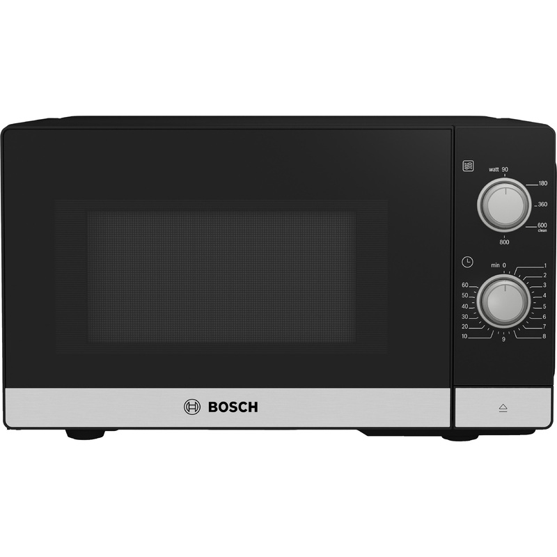 BOSCH Mikrowelle Serie 2, Freistehende Mikrowelle, 44 x 26 cm, Edelstahl