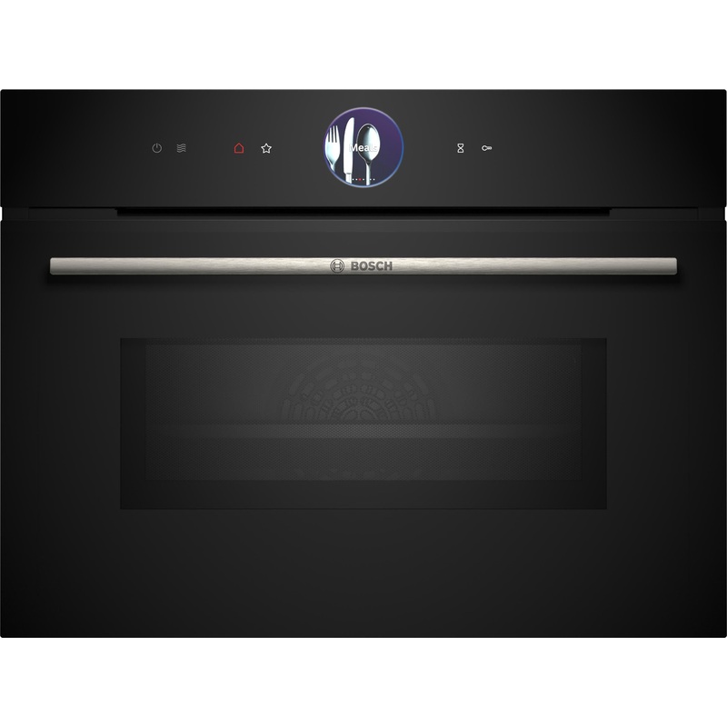 BOSCH Mikrowelle Serie 8, Einbau-Kompaktbackofen mit Mikrowellenfunktion, 60 x 45 cm, Schwarz