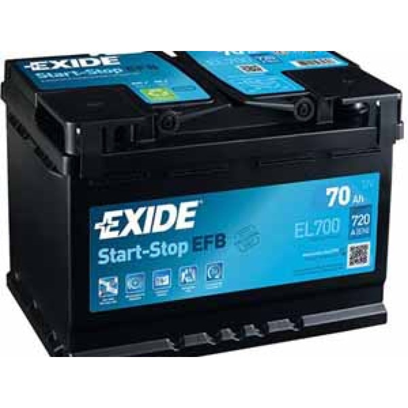 Exide Fahrzeugbatterie Start-Stop EFB 12V/70Ah/720A LxBxH 278x175x190mm/B13/S:0