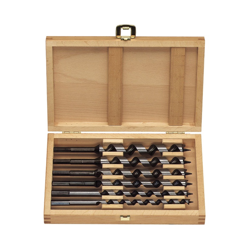 PROJAHN Zubehr Werkstatt Holz-Schlangenbohrer Satz 6-tlg. im Holzkasten 230mm