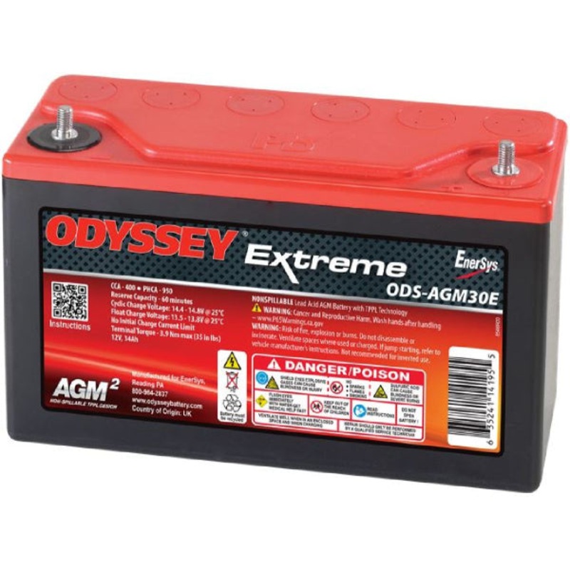 Odyssey Fahrzeugbatterie AGM-Batterie 12V/34Ah/400A LxBxH 250x97x156mm/S:0