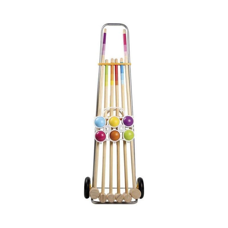 OUTDOOR active Freizeit Outdoor Krocketwagen fr 6 Spieler L92cm