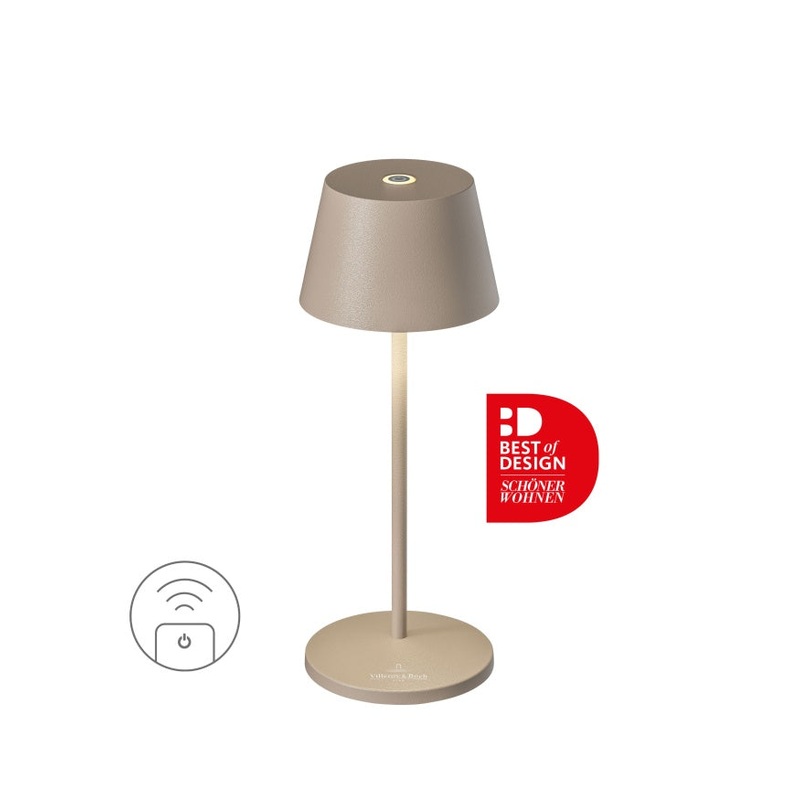 VilleroyBoch Tischleuchte SEOUL MICRO RC, Akku Indoor und Outdoor, dimmbar, 2 Lichtfarben, inklusive Ladestation