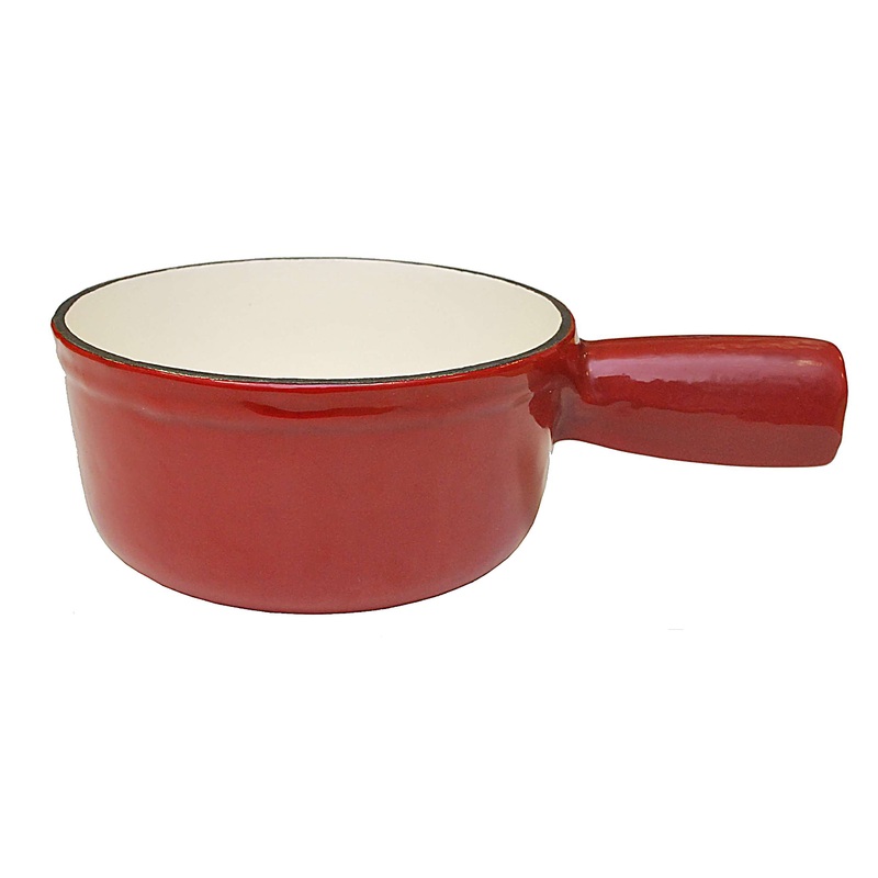 Heidi Cheese Line Zubehr Caquelon Gusseisen rot/weiss  15 cm