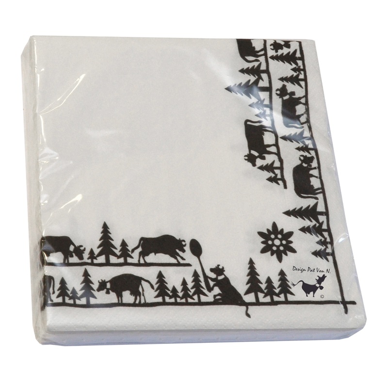 Heidi Cheese Line Zubehr PatvN CRAZY COW Papierservietten 33 x 33 cm