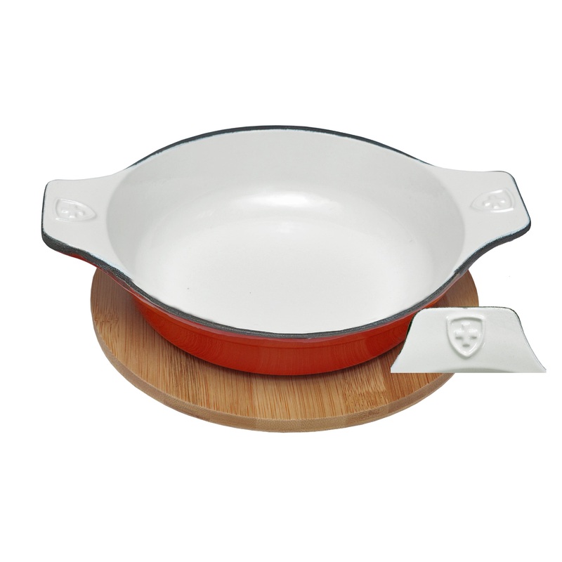 Heidi Cheese Line Zubehr Swiss Eierplatte  19 cm mit Untersatz aus Bambus