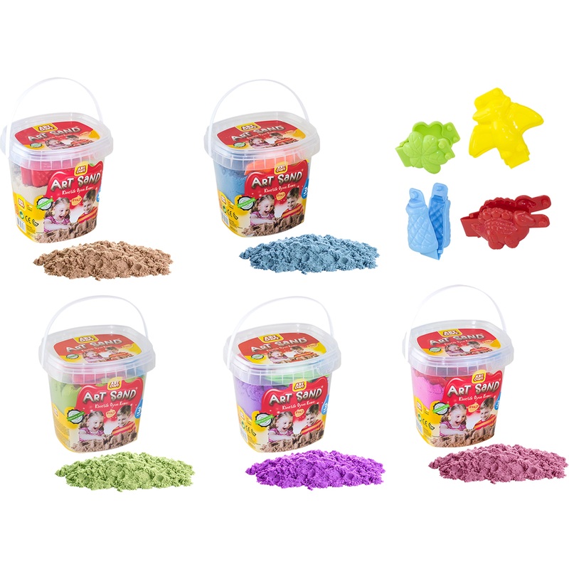 Art Craft Kinetic Sand 500g + 4 3D Formen assortiert