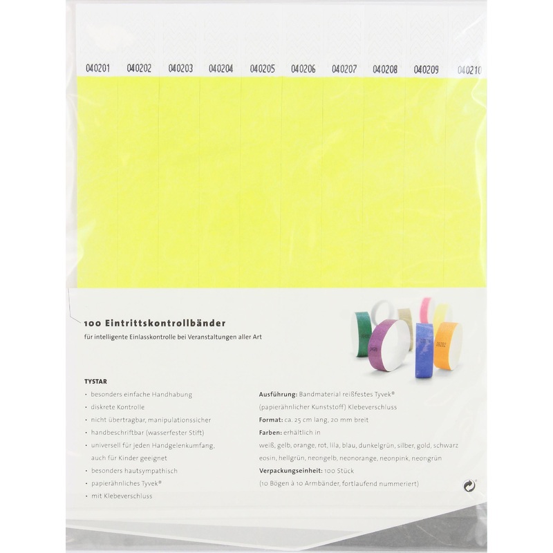 Tystar Identkontroller Tystar neon-gelb 100 Stk