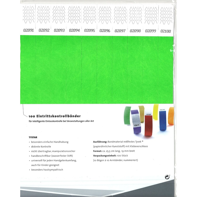 Tystar Identkontroller Tystar neon-grn 100 Stk