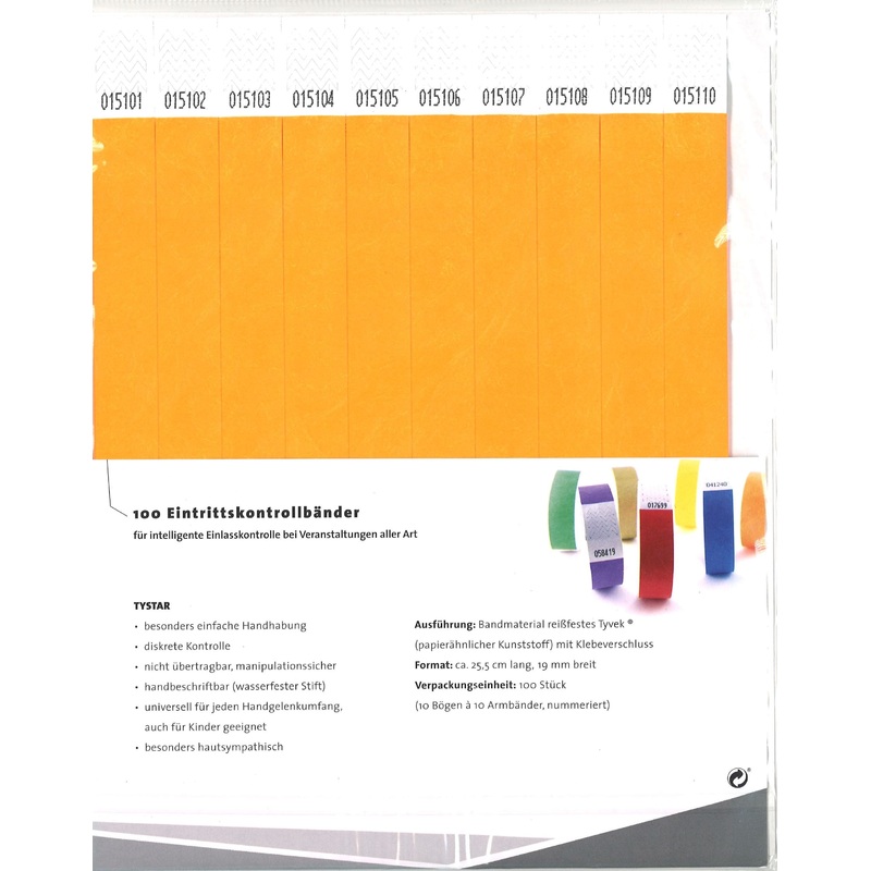 Tystar Identkontroller Tystar neon-orange 100 Stk