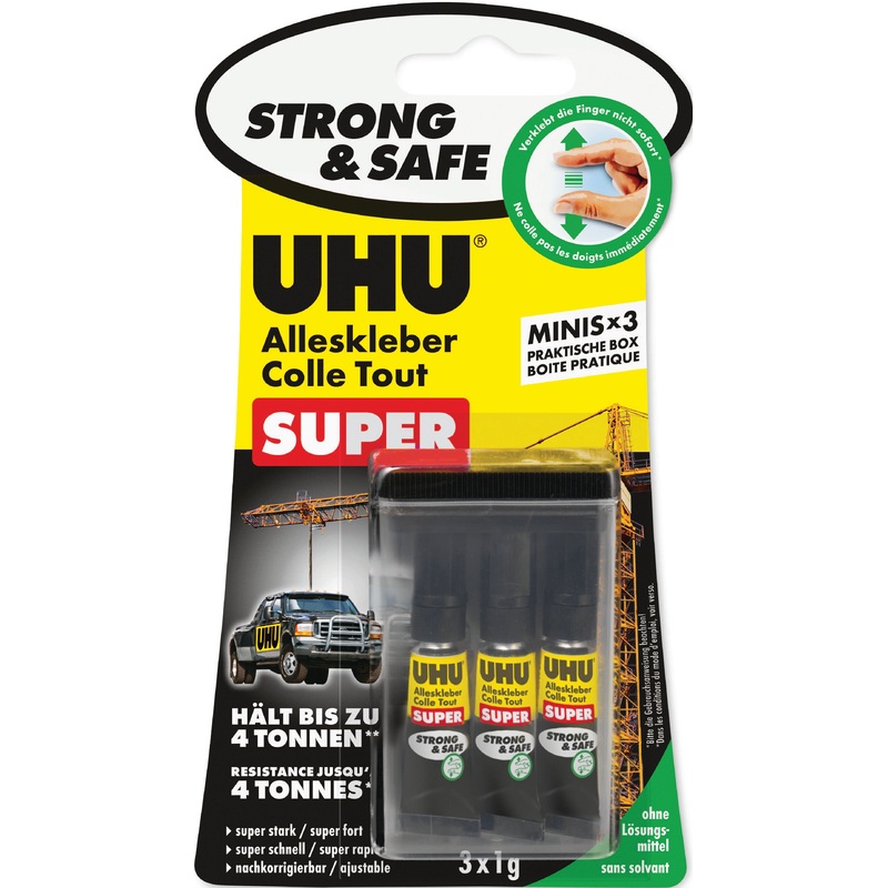 Uhu Klebstoff Alleskl.Super Strong&Safe3X1G Blister