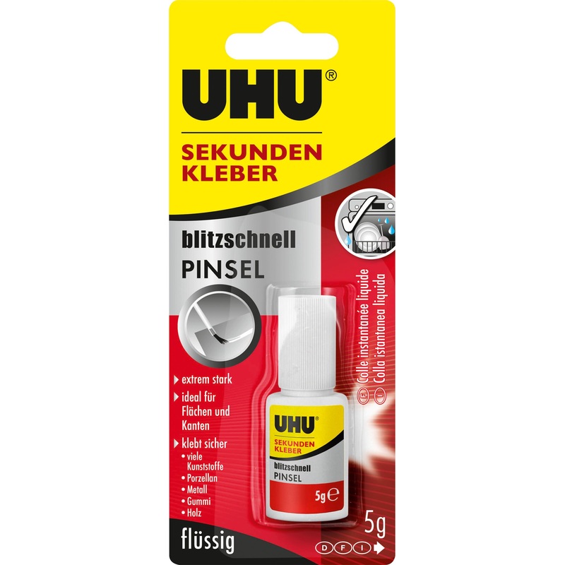 Uhu Klebstoff Sekundenkleber Pinsel 5G Blister