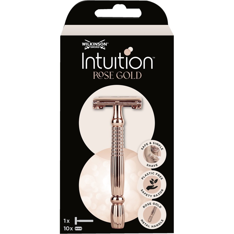 Wilkinson Rasierer Intuition Rose Gold Rasierhobel mit 10 Klingen