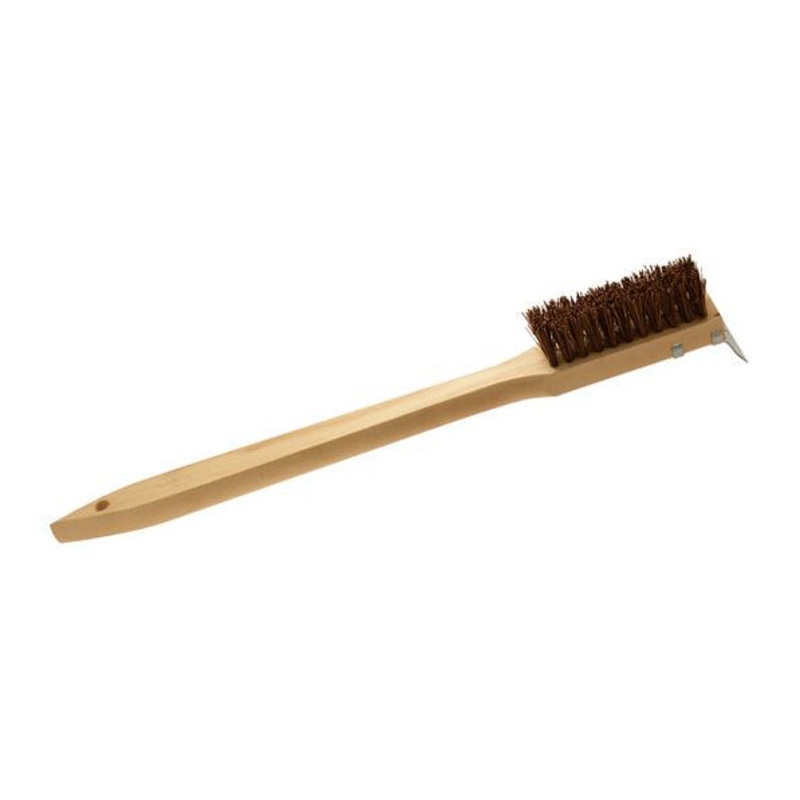 Chef Felton 20" Long Handle Natural Fiber Bristle BBQ Brush w/ Scraper