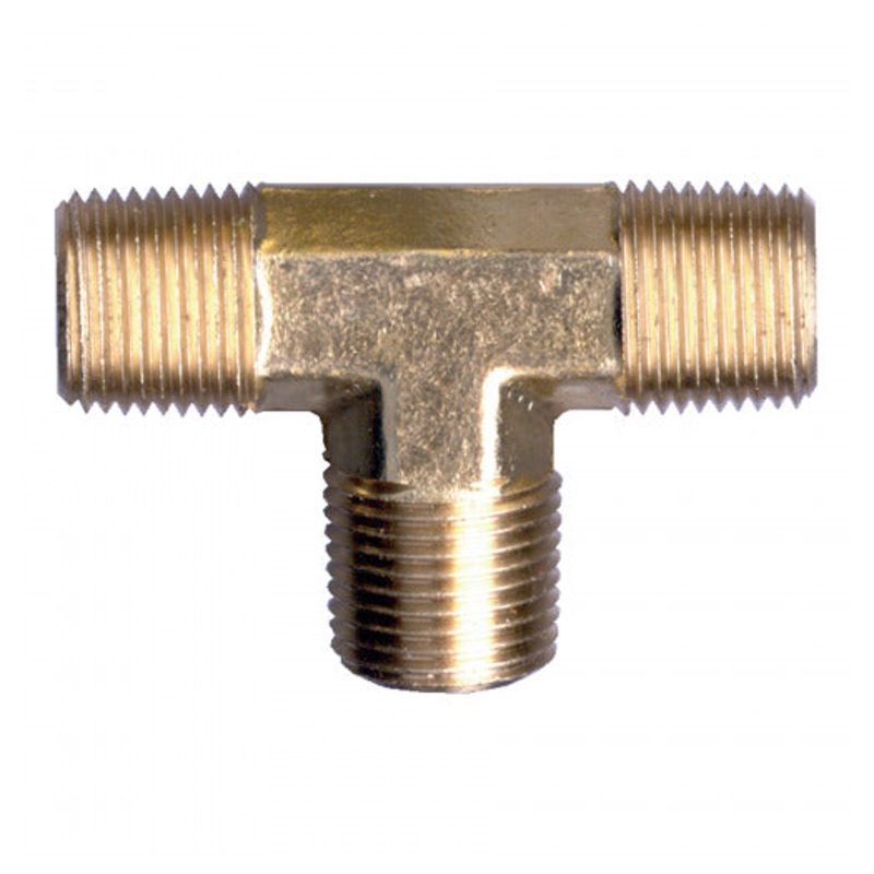 Brass Fitting - 1/2" Triple Threaded Forged Male Tee
