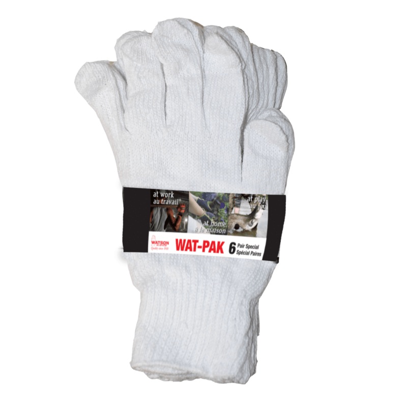 Watson Gloves White Knight Cotton Glove Liners (6 pairs)