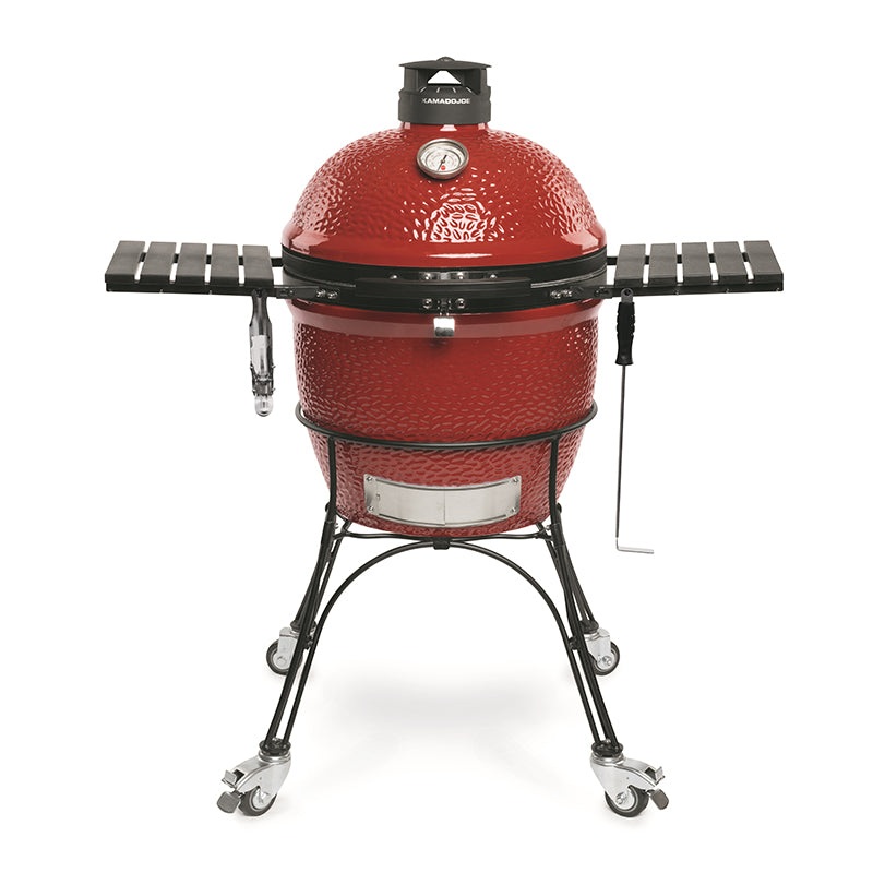 Kamado Joe Classic Joe II with Cart and Heat Deflector - Red 18" Ceramic Charcoal Grill