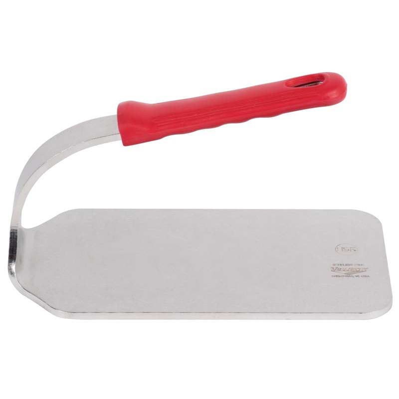 Vollrath Flat Bottom Steak Weight, Stainless Steel/Red Silicone Handle, 1.6 lb