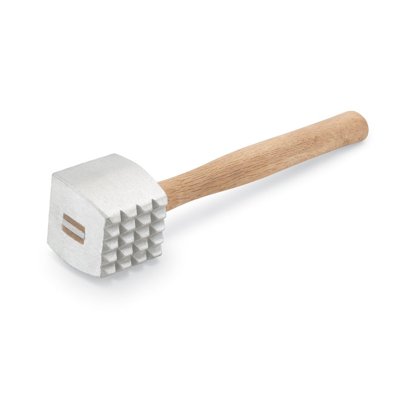 Vollrath Meat Tenderizer, 13.25'', Aluminum with Wood Handle