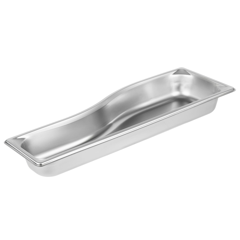 Vollrath Super Pan Half Long Size Wild Shape Food Pan, 22 Gauge Stainless Steel