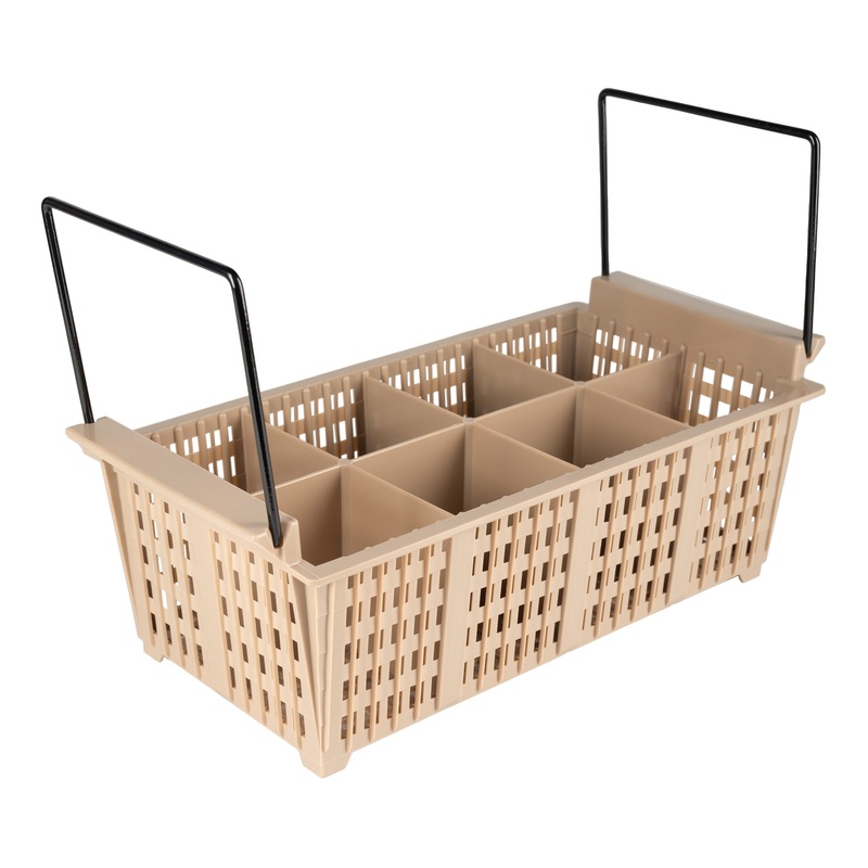 Vollrath Traex Flatware Basket, 8 Compartment, Beige