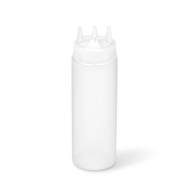 Vollrath Traex Tri Tip Wide Mouth Squeeze Bottle, 24 oz, Clear