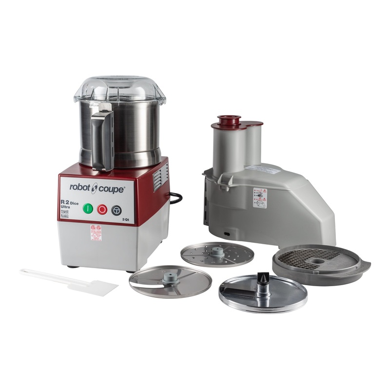 Robot Coupe R2Dice Ultra Combination Food Processor, Stainless Steel 3 qt Bowl, 2 HP, 120V