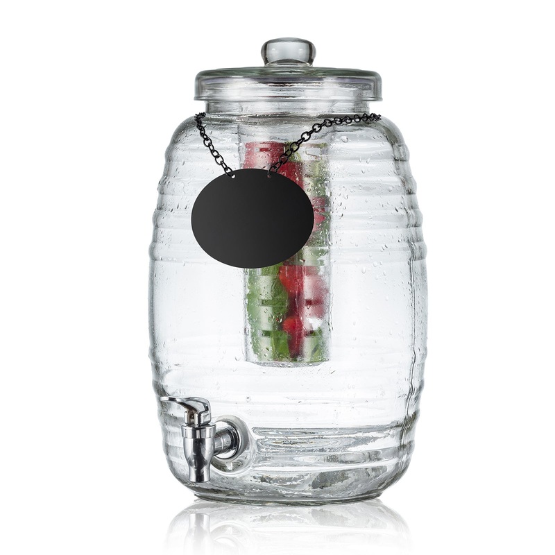 TableCraft Beehive Beverage Dispenser w Ice Core and Infuser, 2.5 Gal