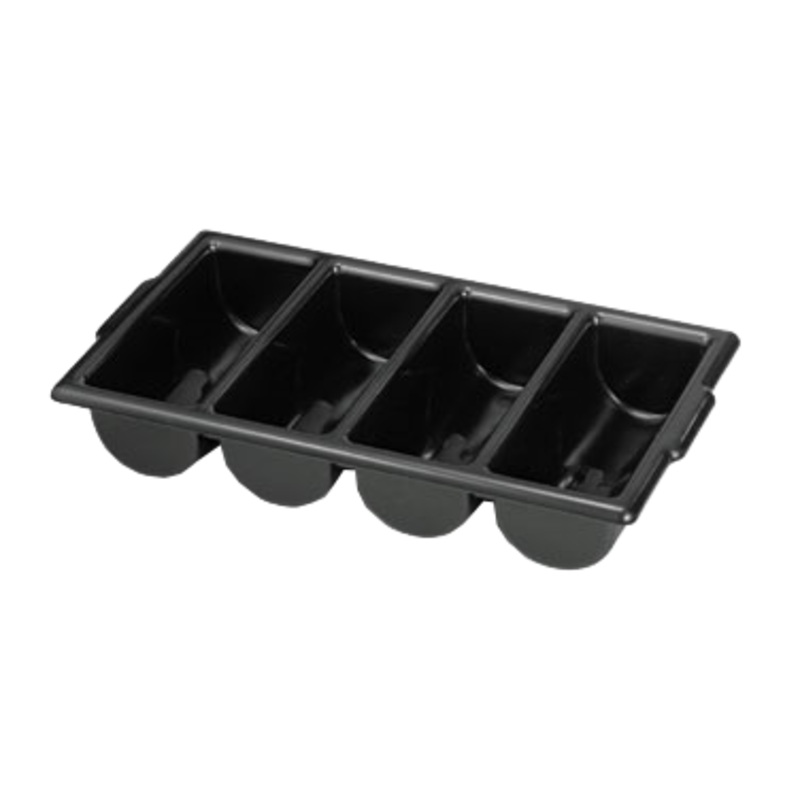 TableCraft Cutlery Bin, 4 Compartment, Black